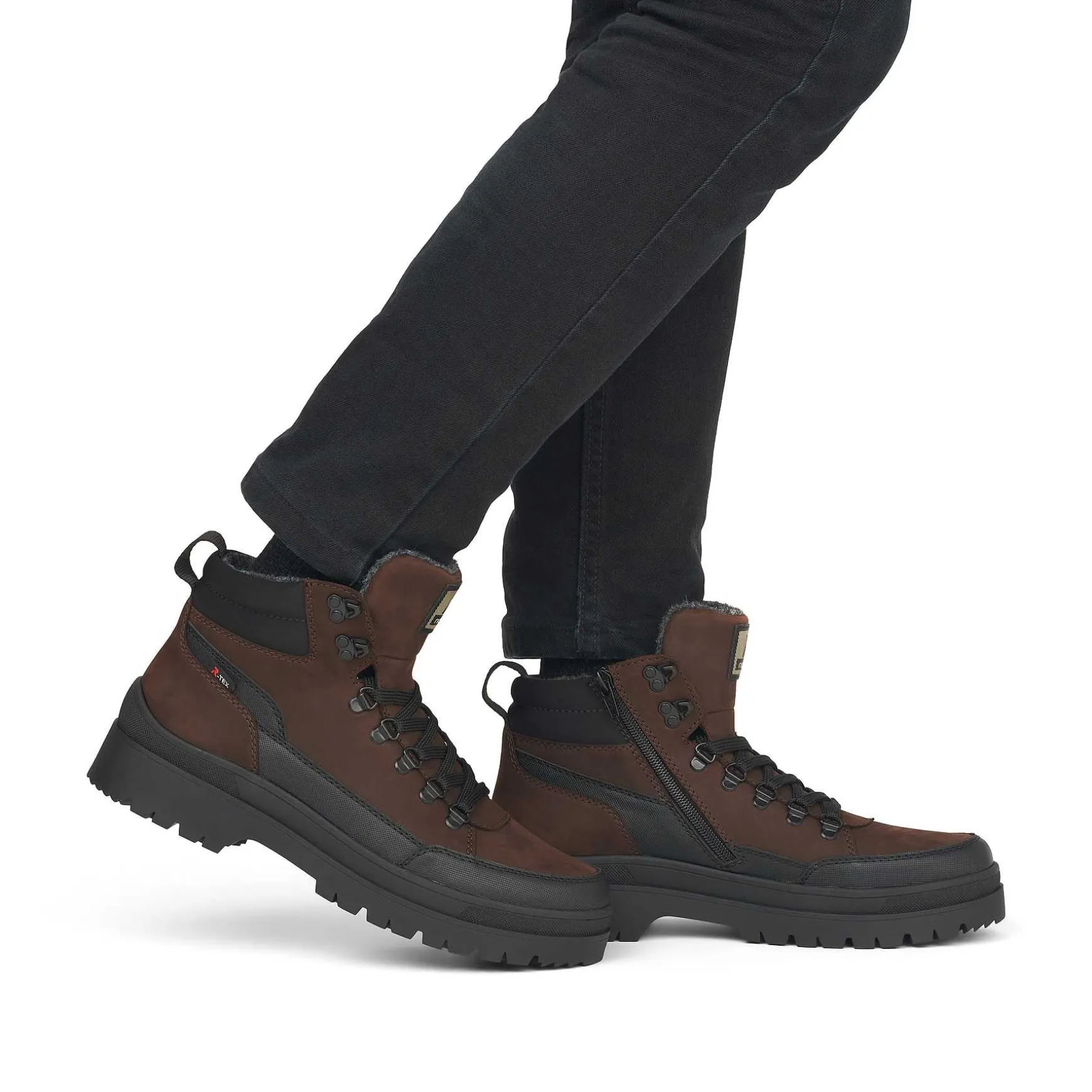 Rieker Men'S Corded Boots Nut-Brown Noir
