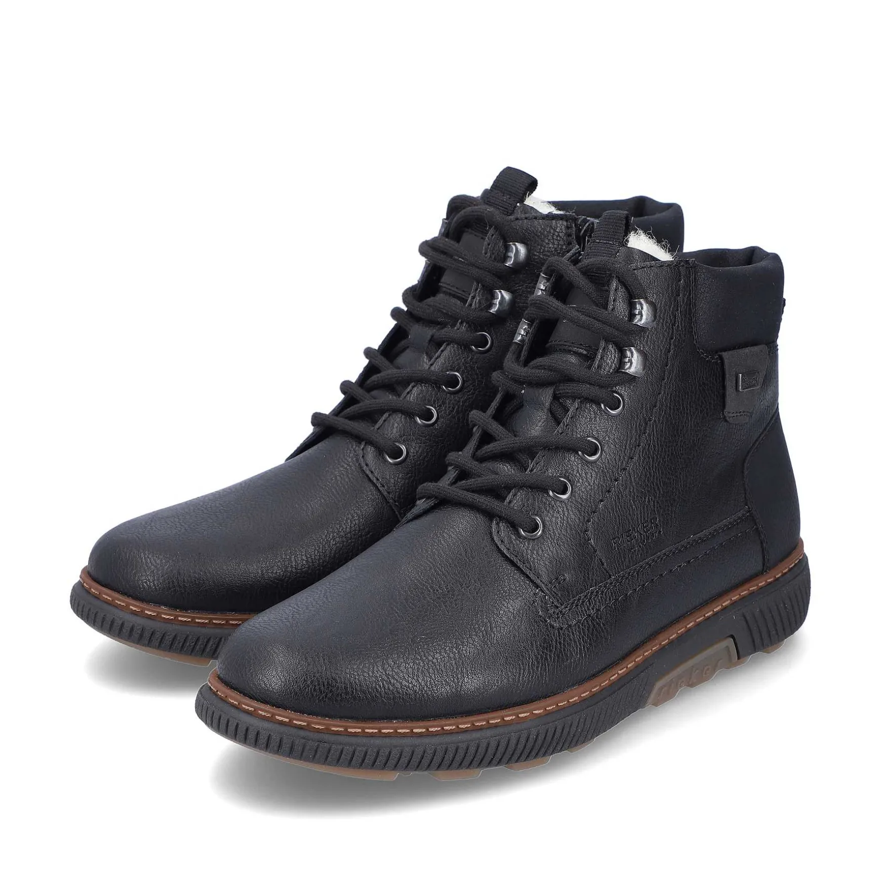 Rieker Men'S Corded Boots Night Black