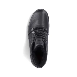 Rieker Men'S Corded Boots, Glossy Black