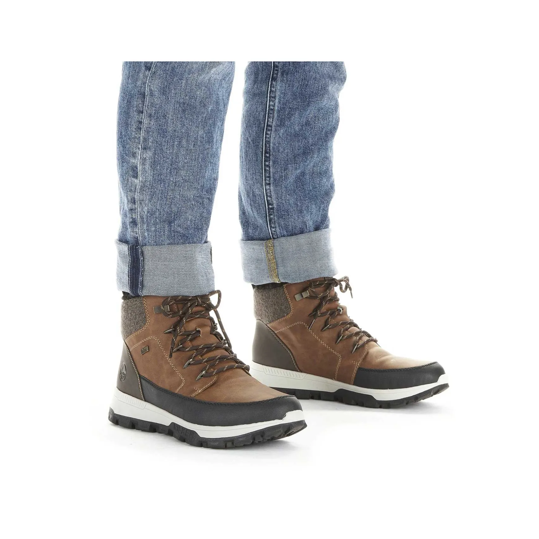 Rieker Men'S Corded Boots Caramel Brown