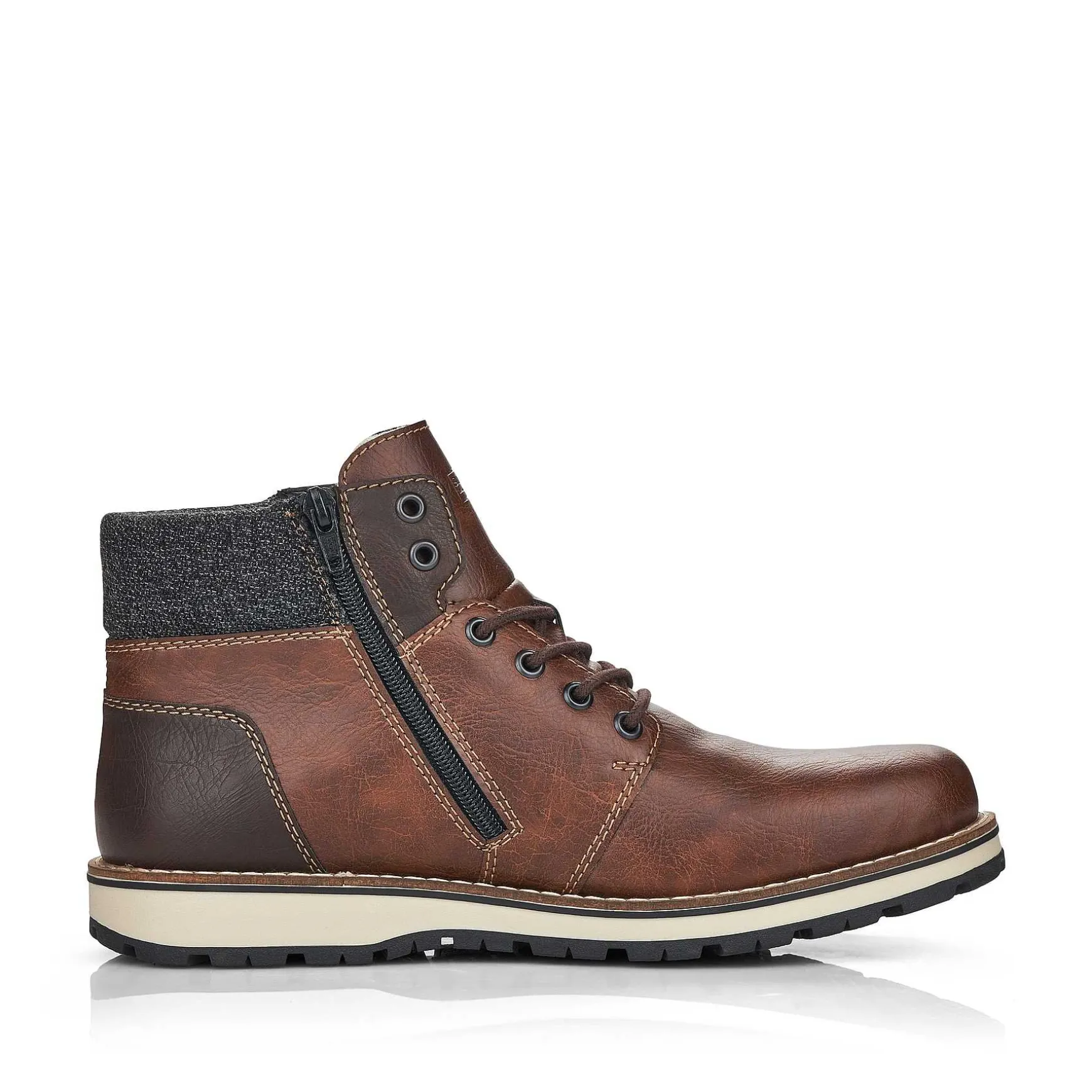 Rieker Men'S Corded Boots Chestnut Brown