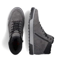 Rieker Men'S Corded Boots Steel Gray