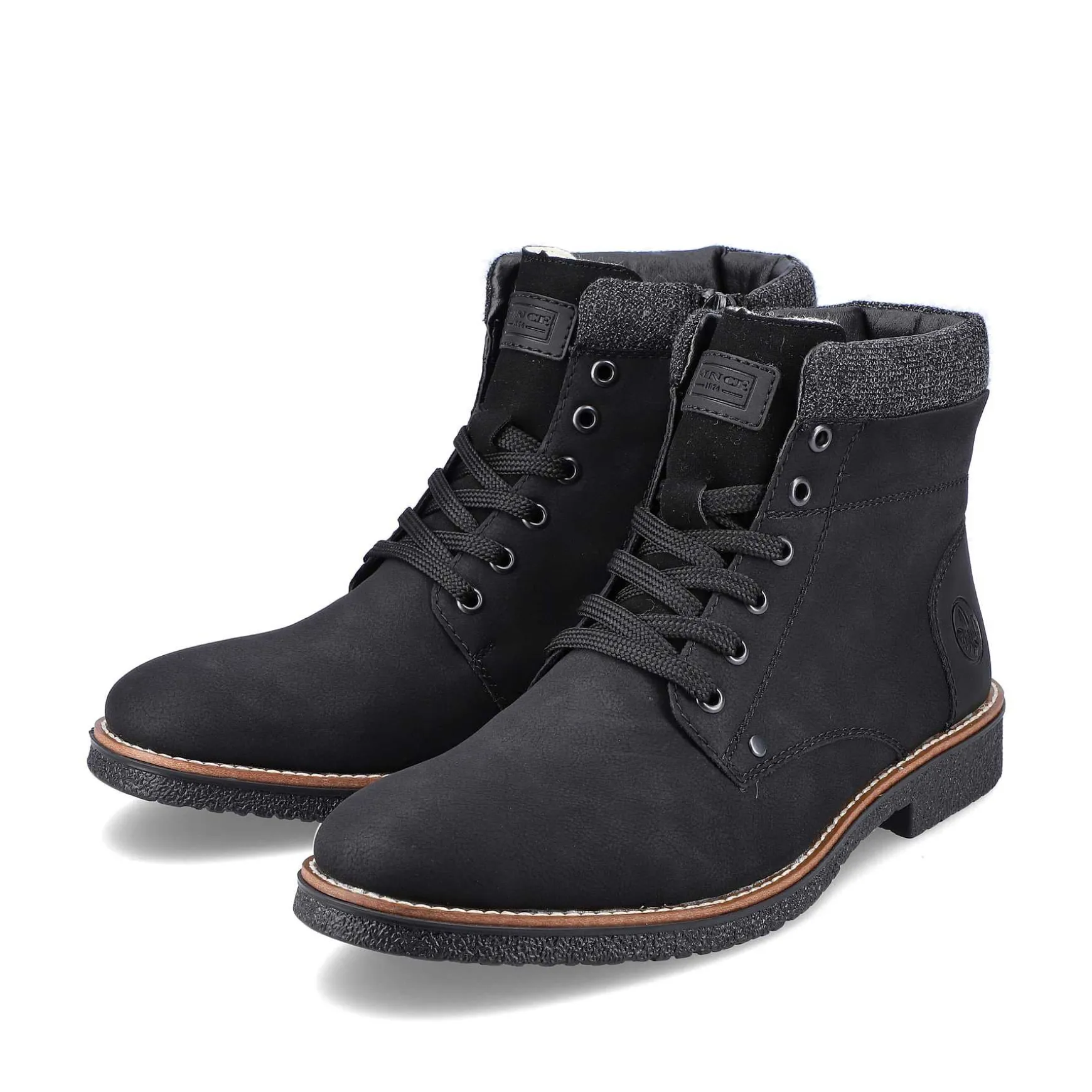 Rieker Men'S Corded Boots Deep Black