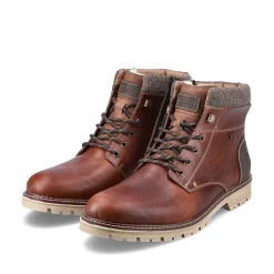 Rieker Men'S Corded Boots Chestnut Brown
