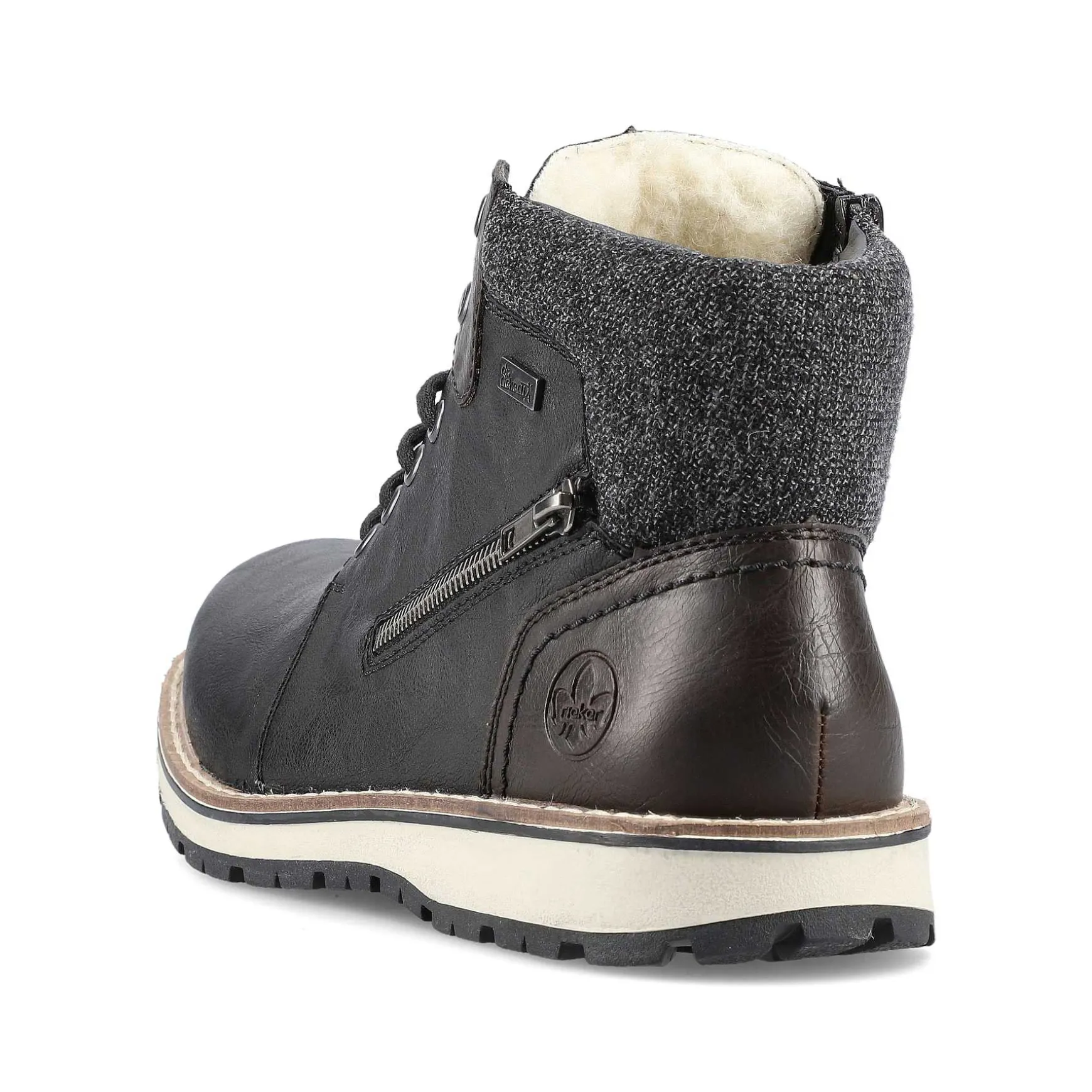 Rieker Men'S Corded Boots Asphalt Black