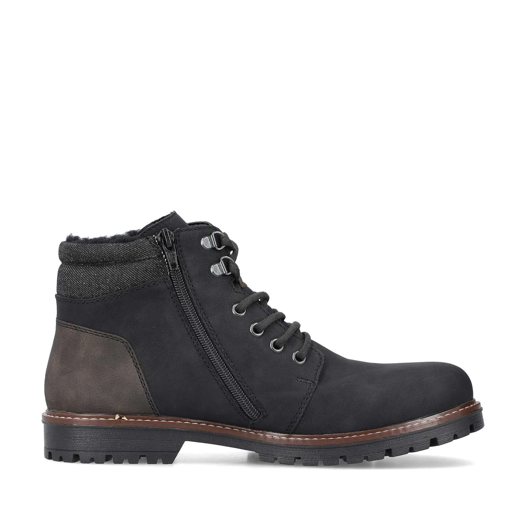 Rieker Men'S Corded Boots Asphalt Black