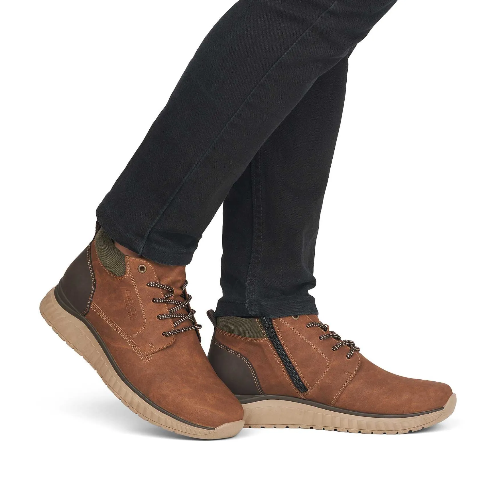 Rieker Men'S Corded Boots Coffee Brown