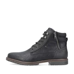 Rieker Men'S Corded Boots Graphite Black