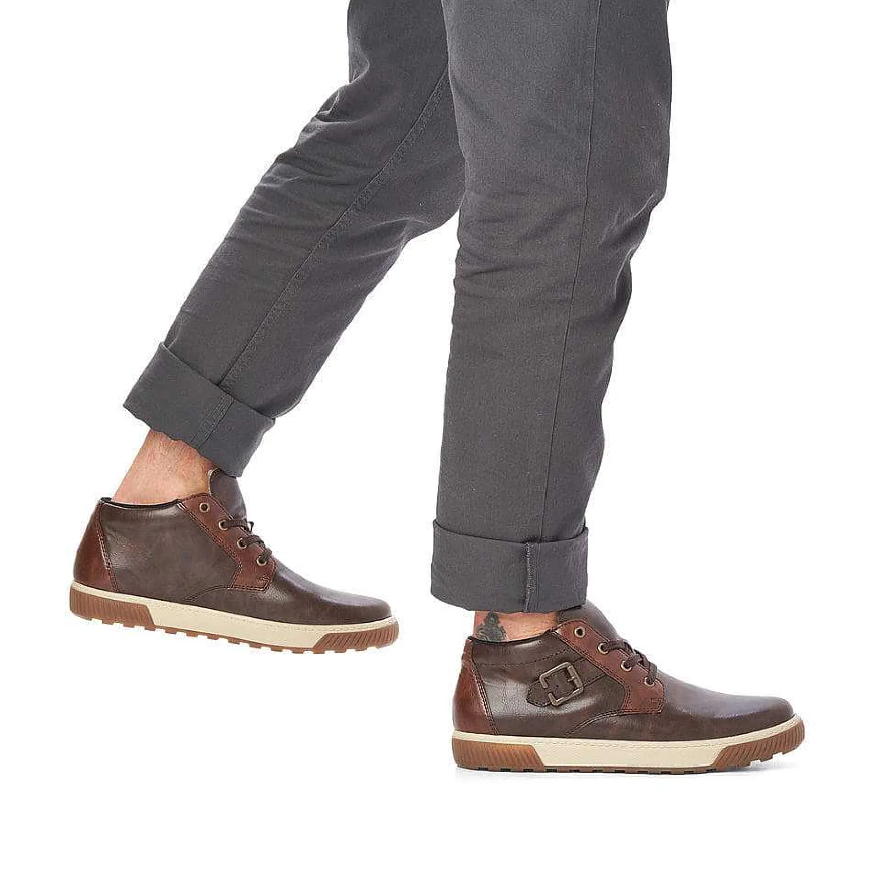 Rieker Men'S Corded Boots Coffee Brown
