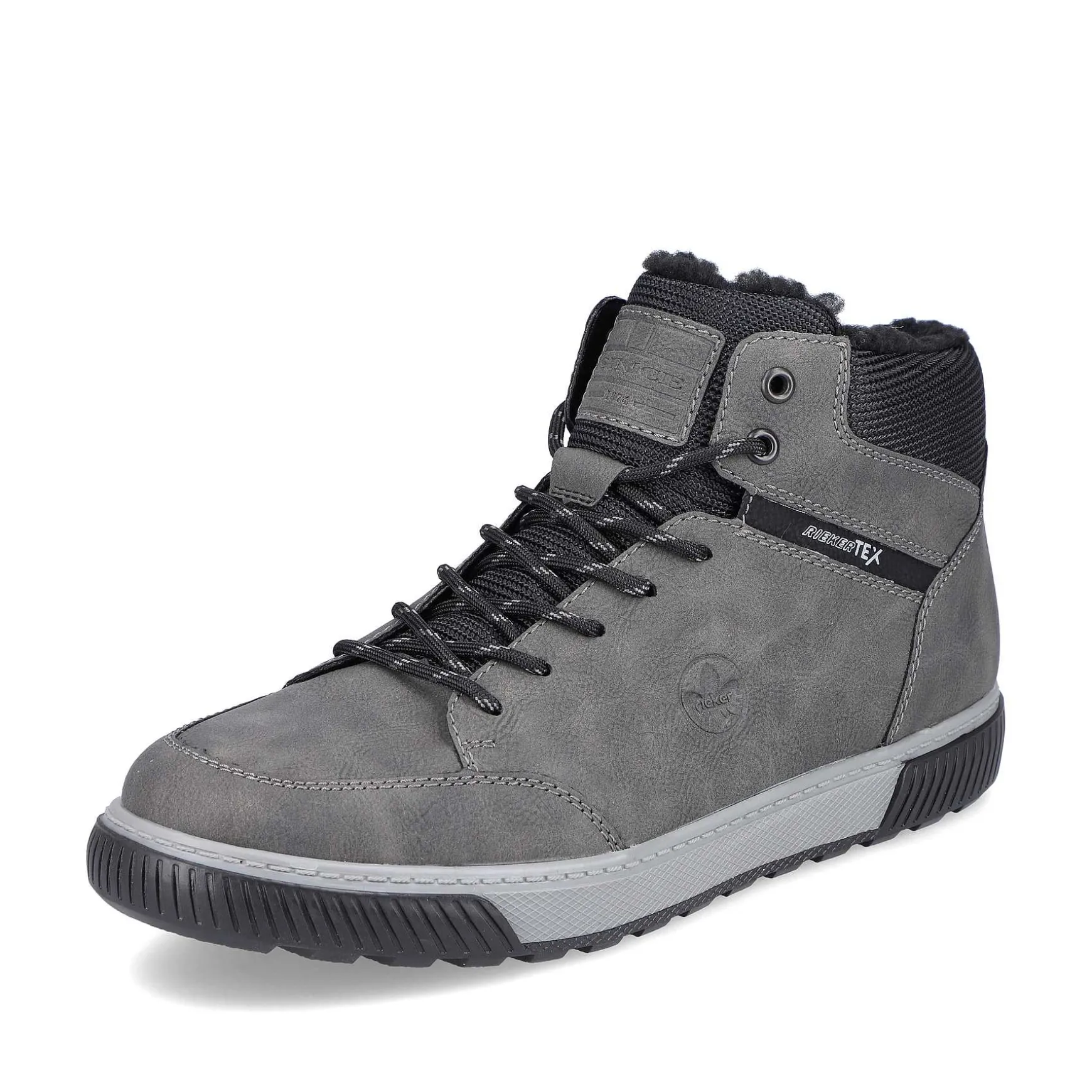 Rieker Men'S Corded Boots Steel Gray