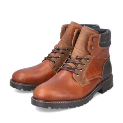 Rieker Men'S Corded Boots Caramel Brown