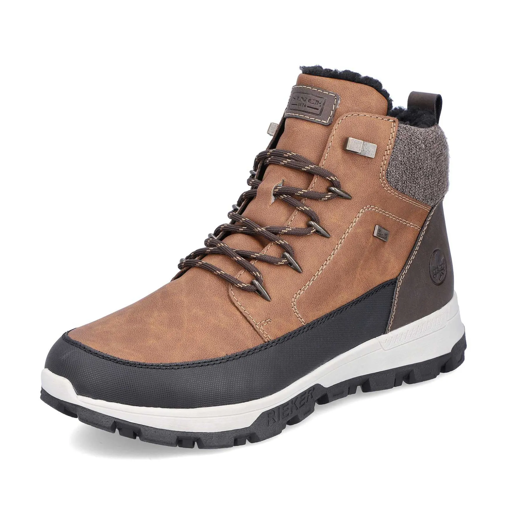 Rieker Men'S Corded Boots Caramel Brown