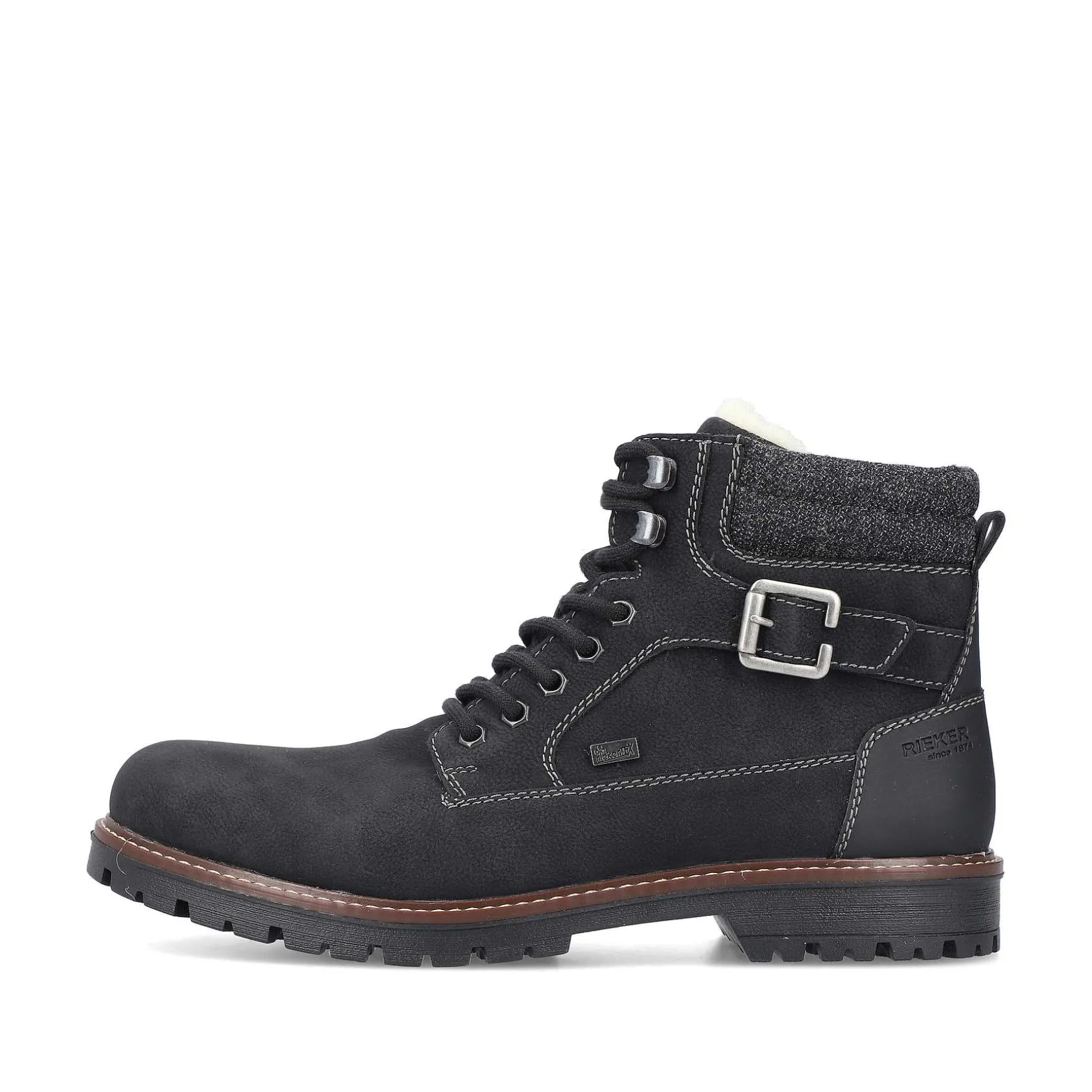 Rieker Men'S Corded Boots Asphalt Black