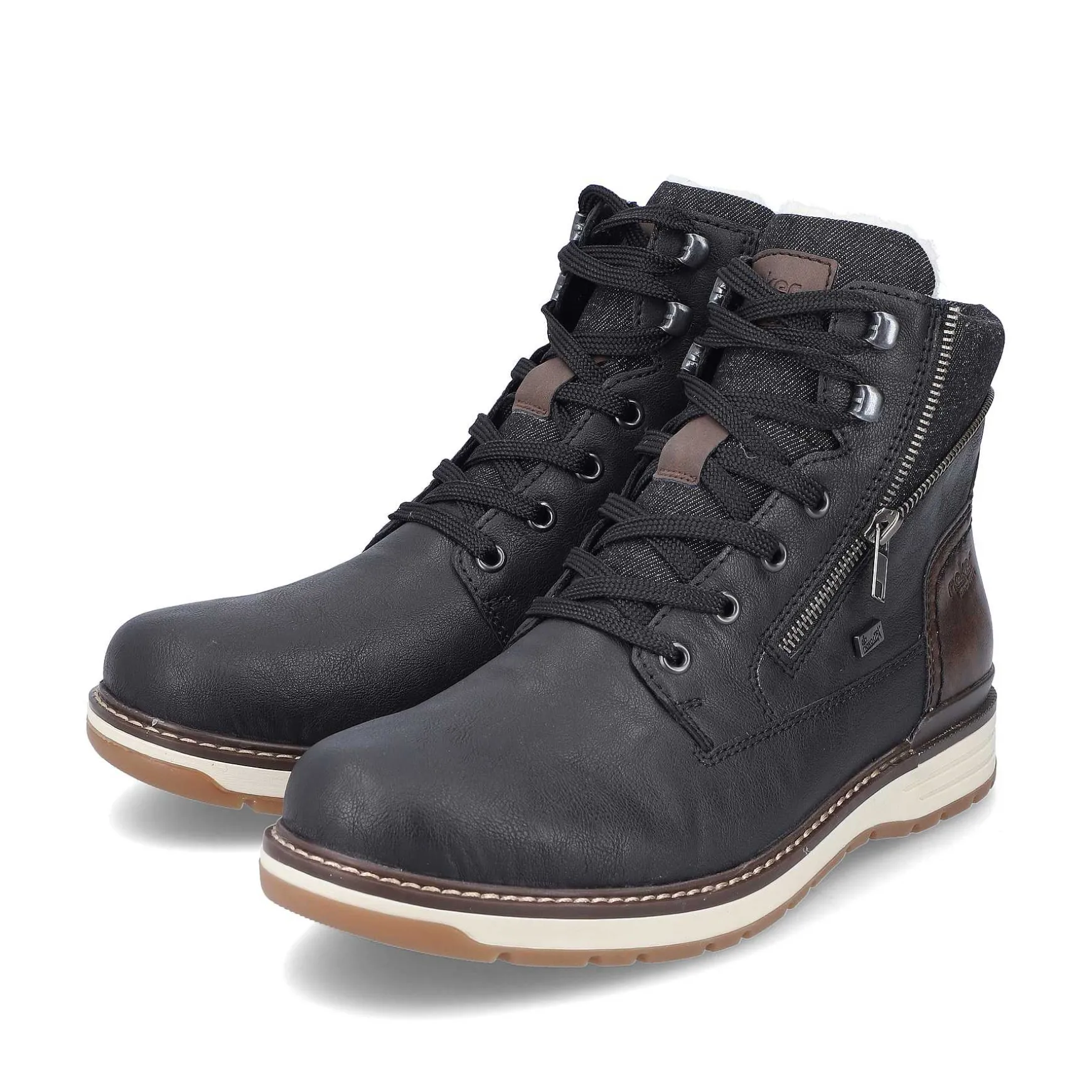 Rieker Men'S Corded Boots Night Black