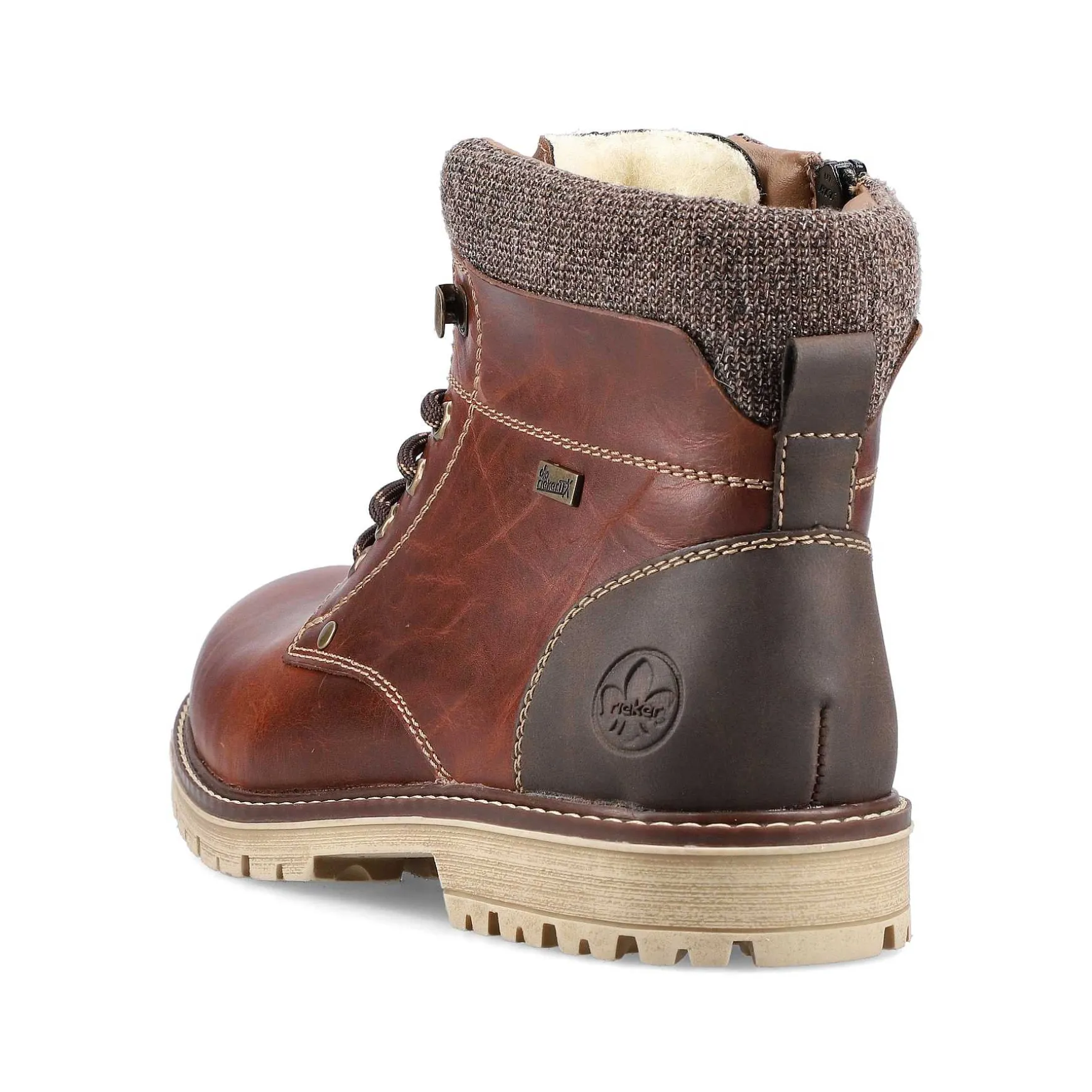 Rieker Men'S Corded Boots Chestnut Brown