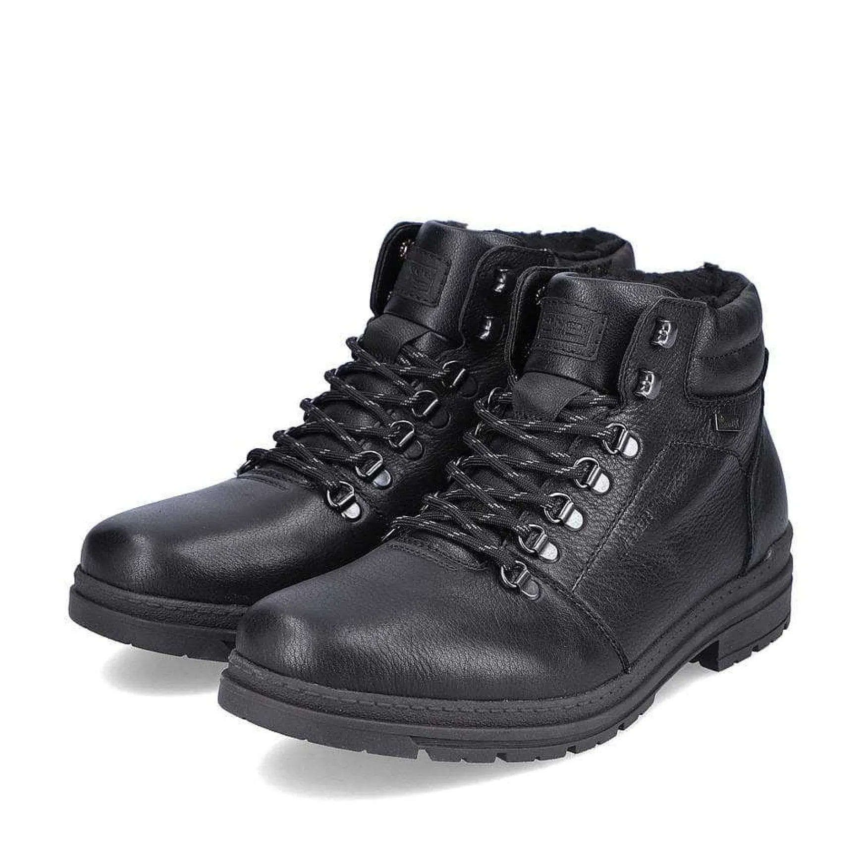 Rieker Men'S Corded Boots, Glossy Black