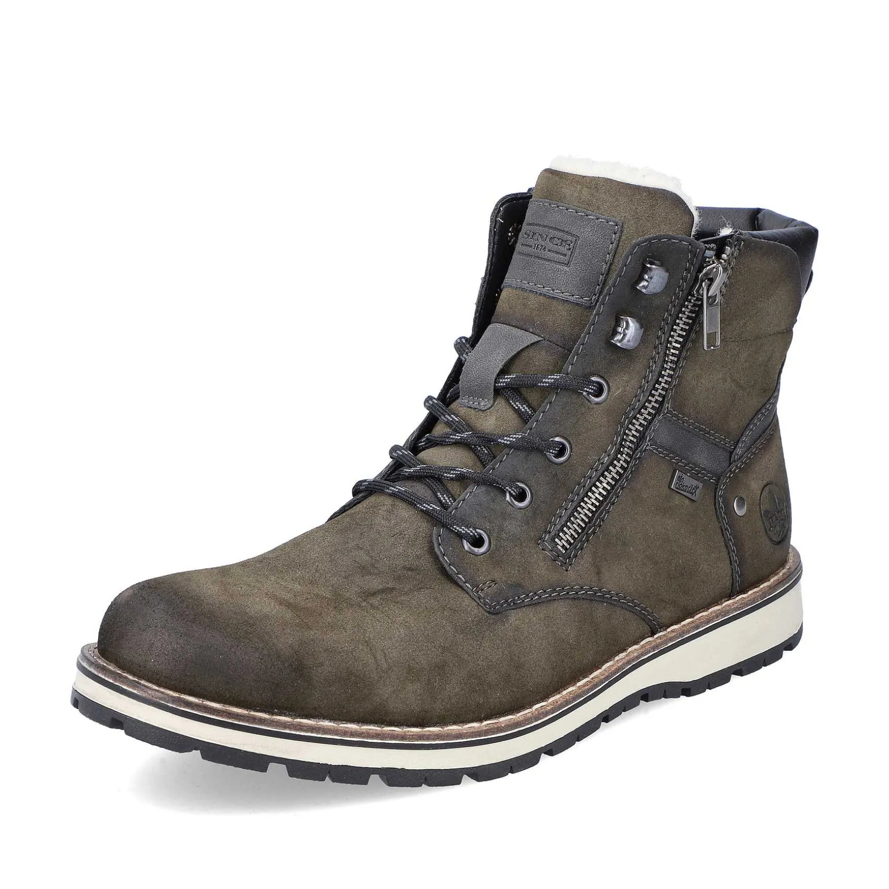 Rieker Men'S Corded Boots Olive Green