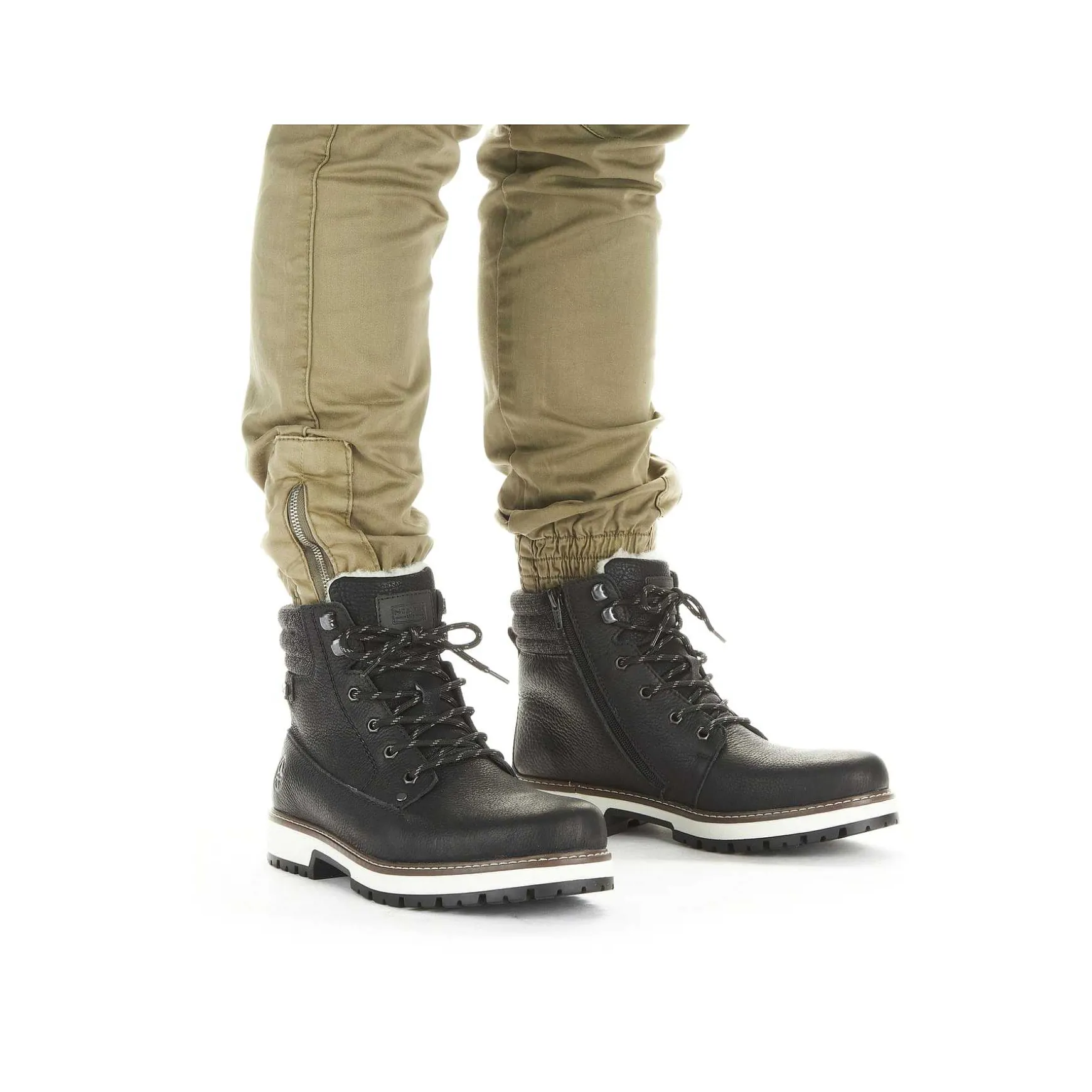 Rieker Men'S Corded Boots Deep Black