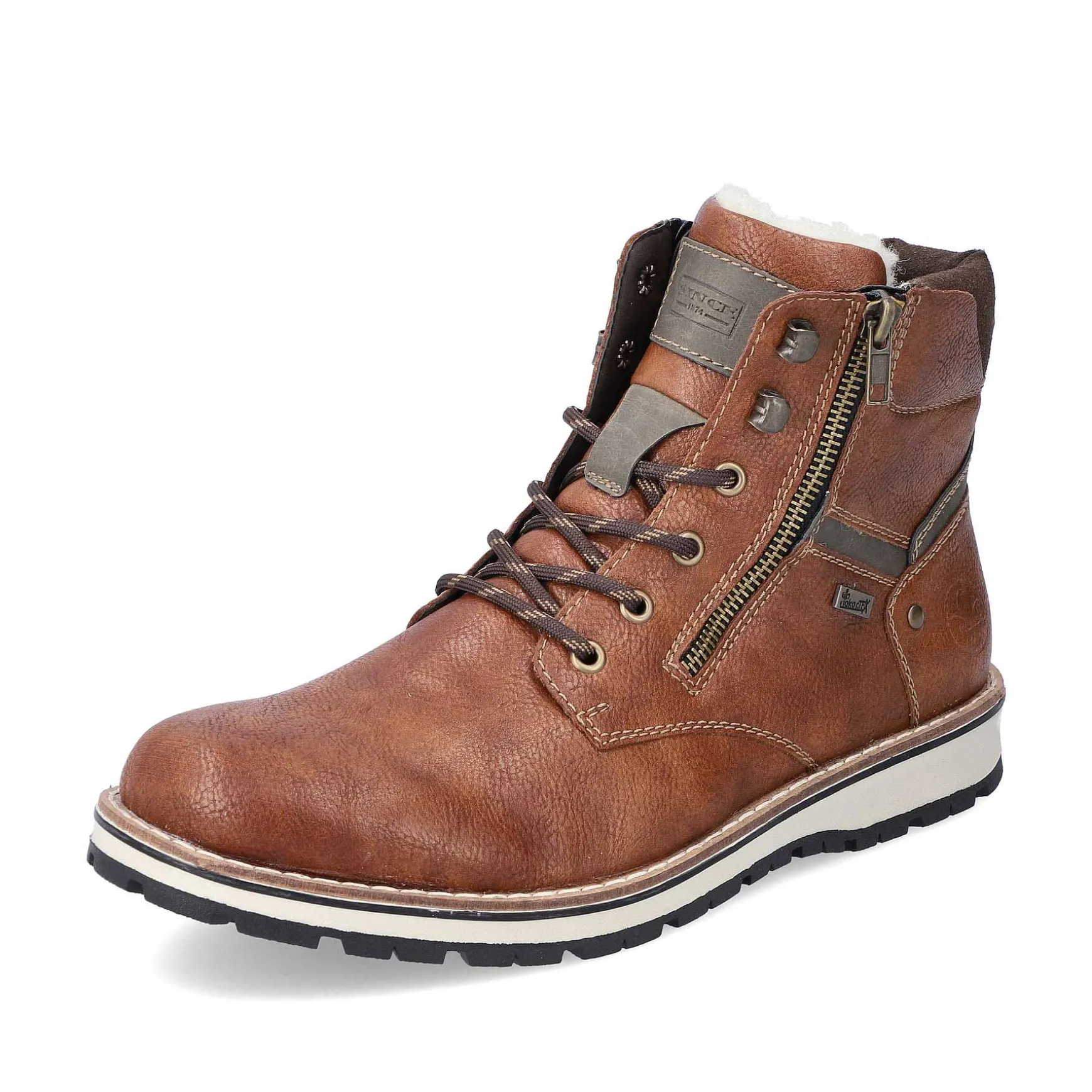 Rieker Men'S Corded Boots Caramel Brown