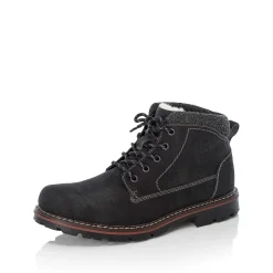 Rieker Men'S Corded Boots Graphite Black