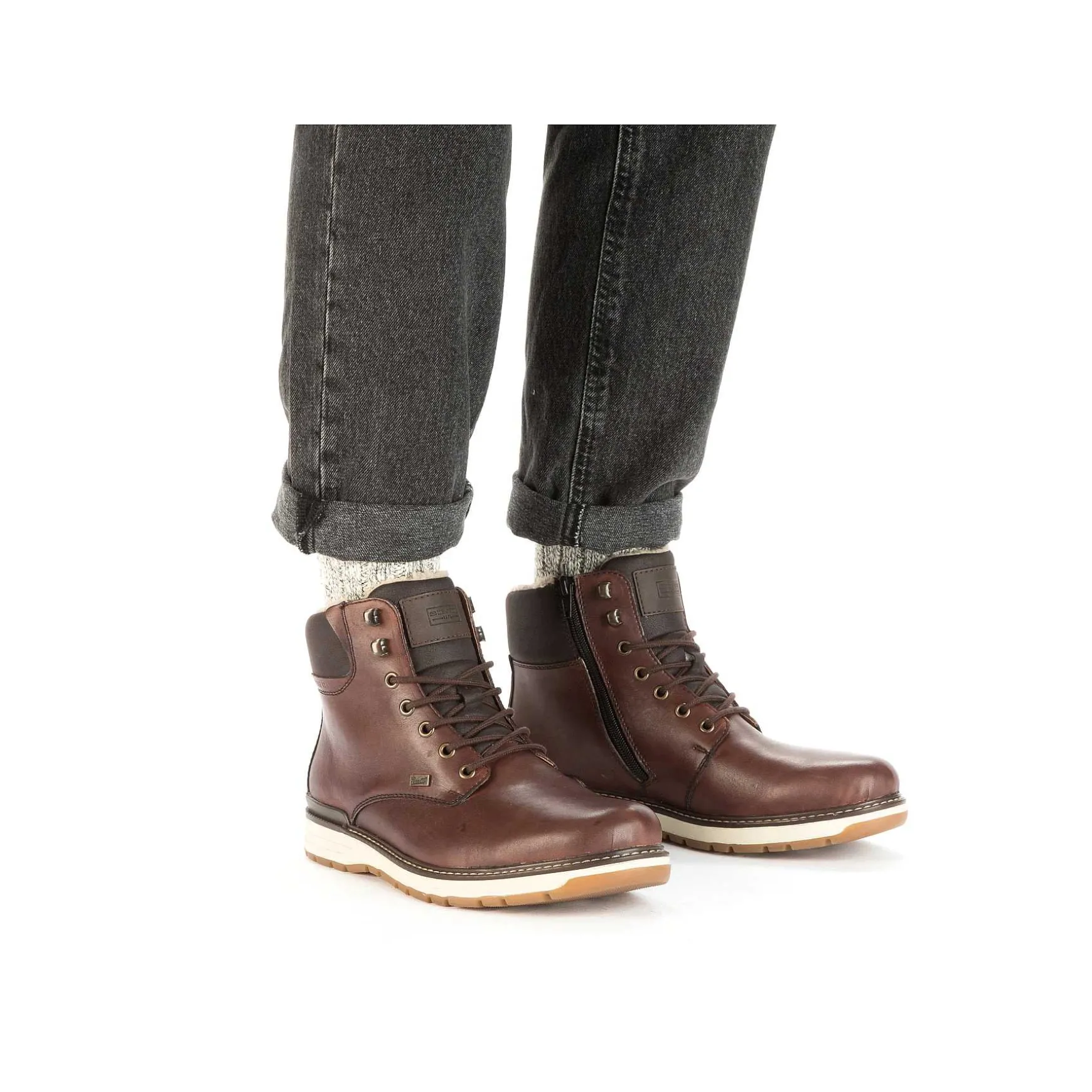 Rieker Men'S Corded Boots, Nut Brown