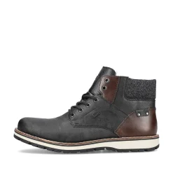 Rieker Men'S Corded Boots Graphite Black