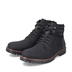 Rieker Men'S Corded Boots Asphalt Black