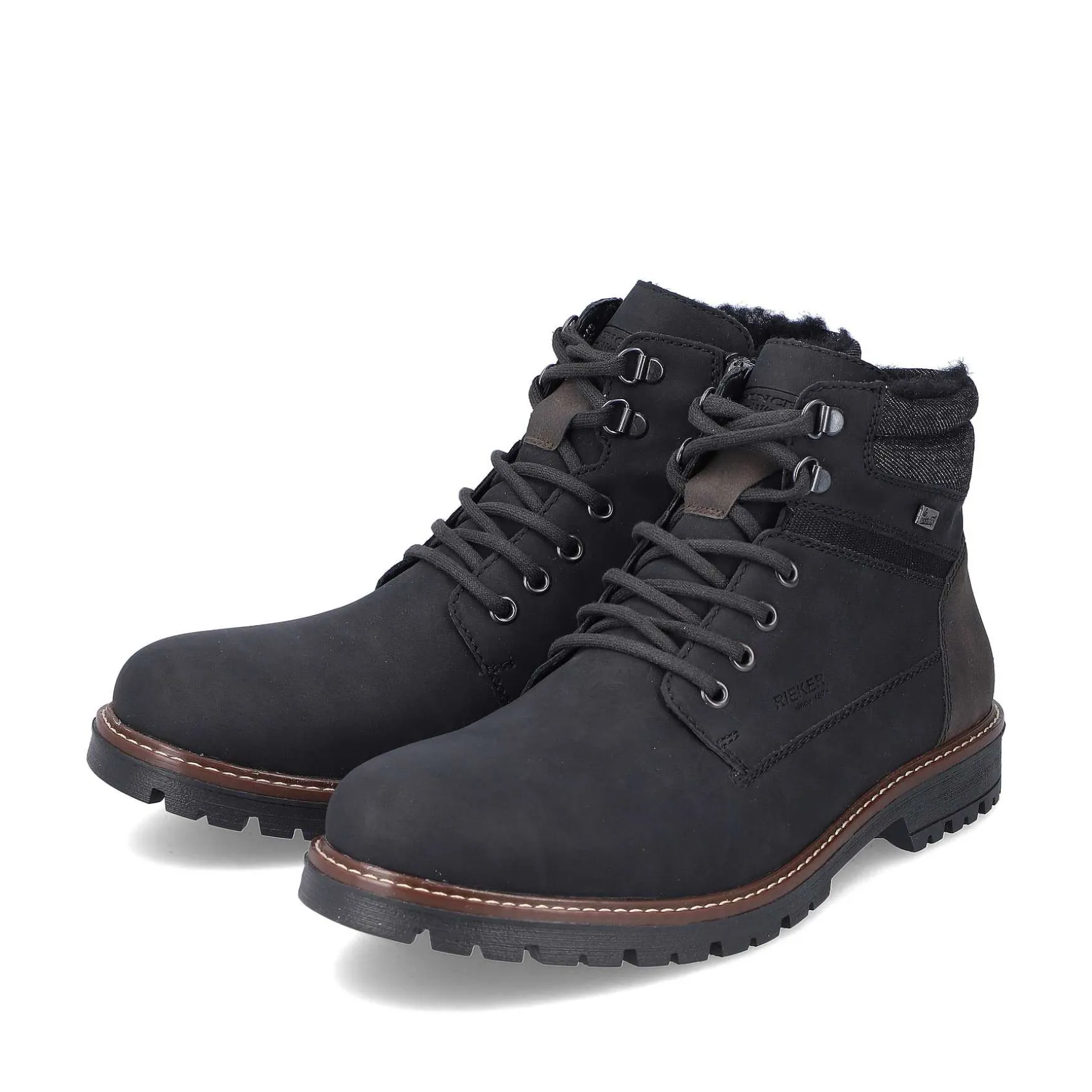 Rieker Men'S Corded Boots Asphalt Black