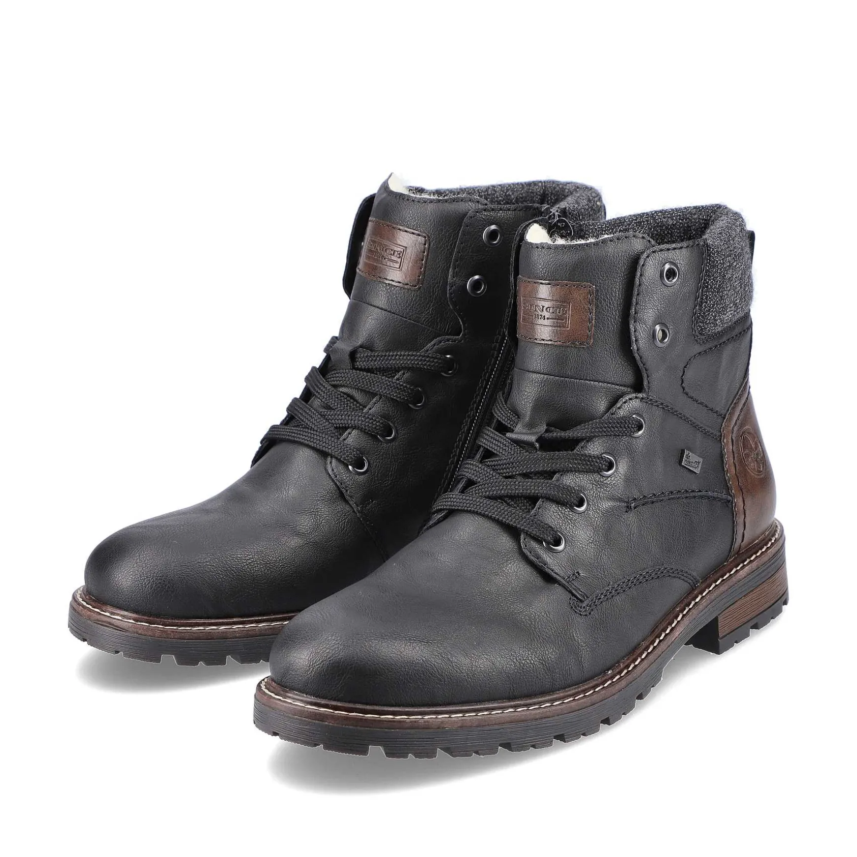 Rieker Men'S Corded Boots Deep Black