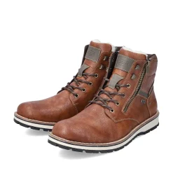 Rieker Men'S Corded Boots Caramel Brown