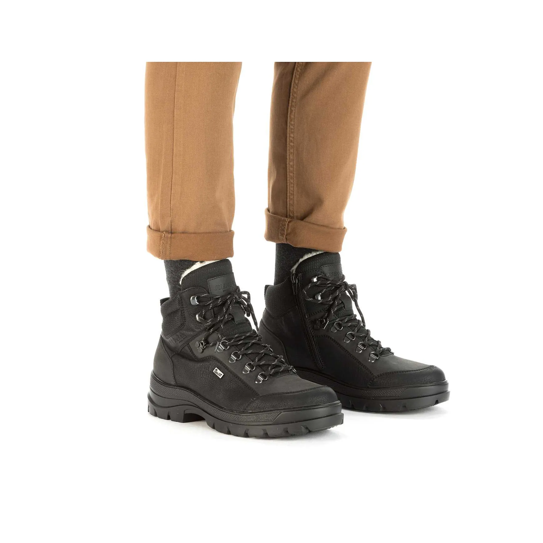 Rieker Men'S Corded Boots Asphalt Black