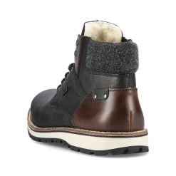 Rieker Men'S Corded Boots Graphite Black