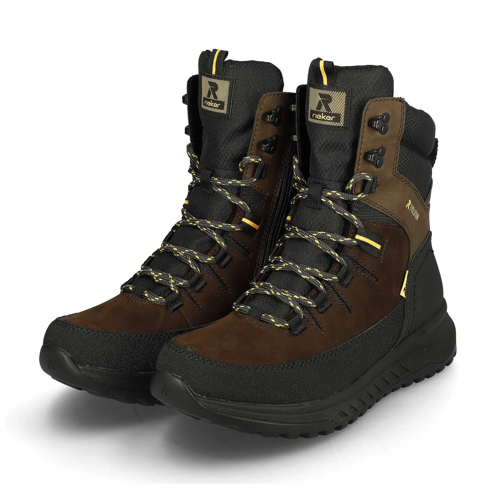 Rieker Men'S Corded Boots Nut-Brown Deep-Black
