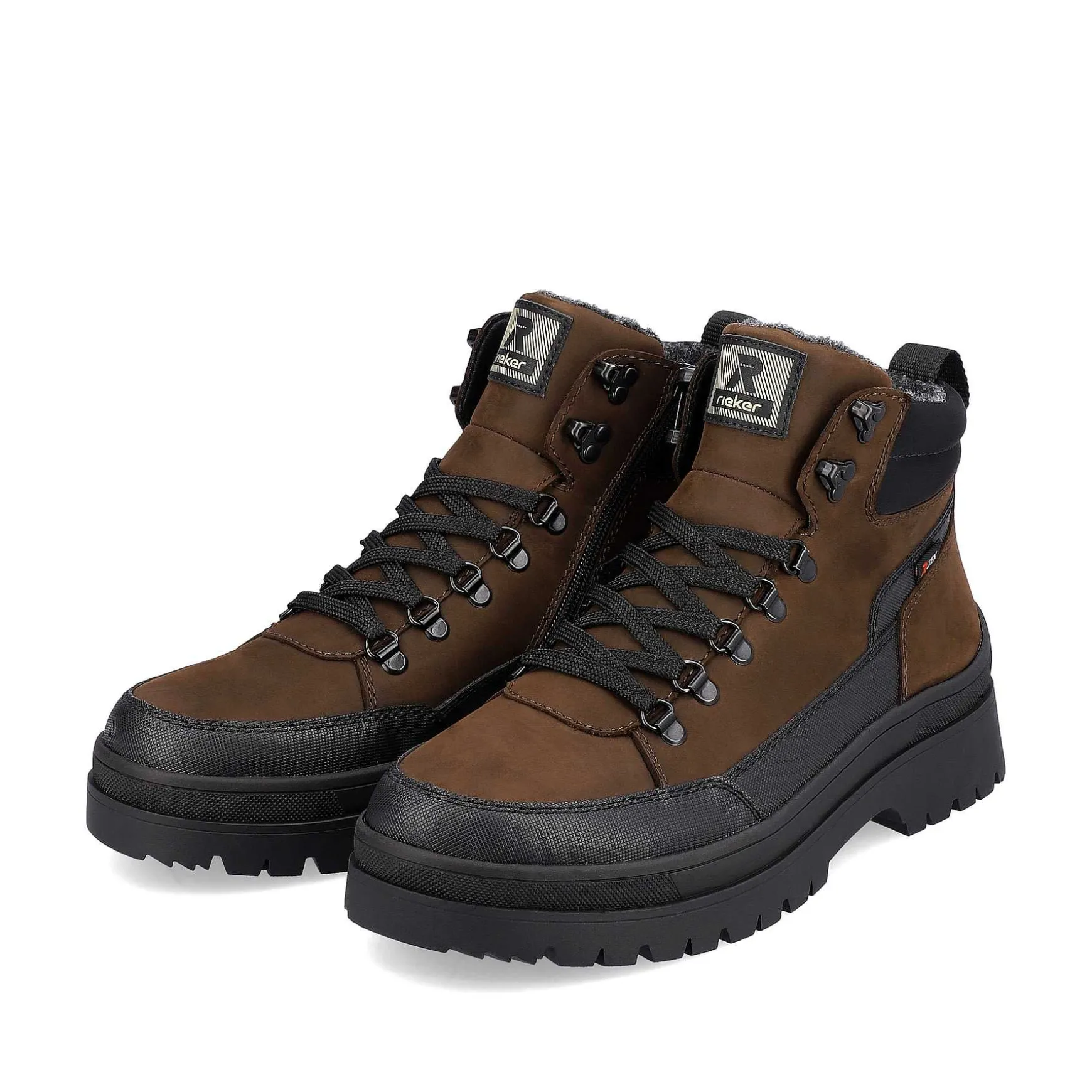 Rieker Men'S Corded Boots Nut-Brown Noir