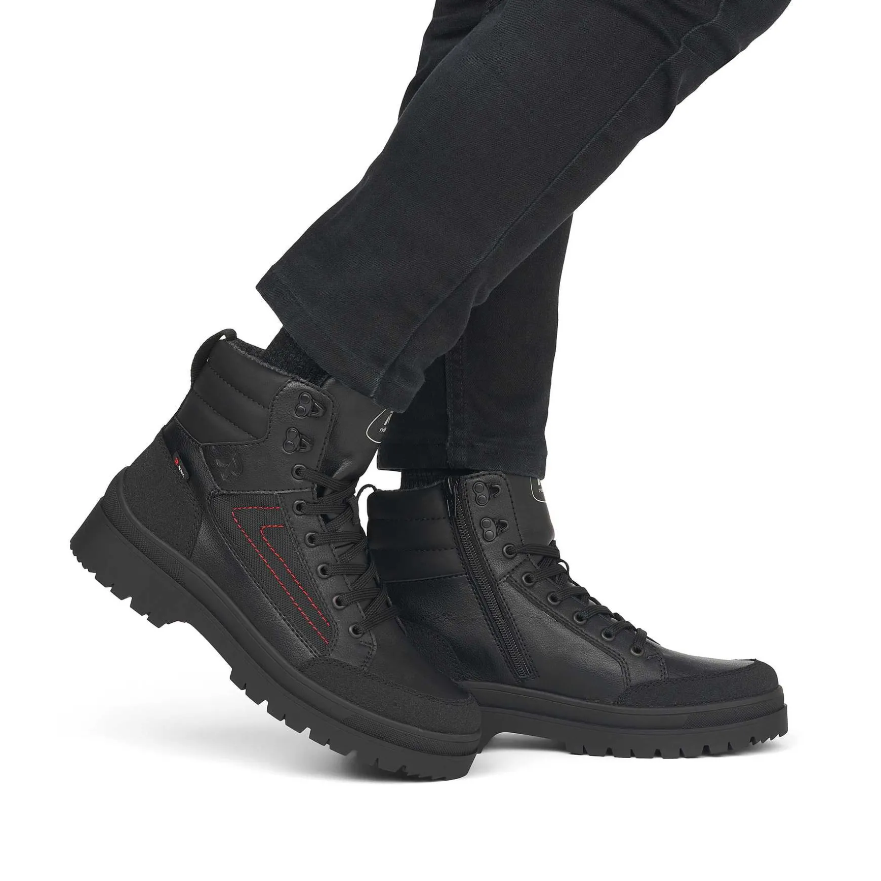 Rieker Men'S Corded Boots Deep Black