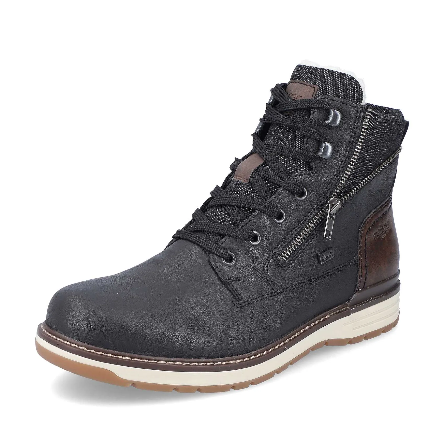Rieker Men'S Corded Boots Night Black