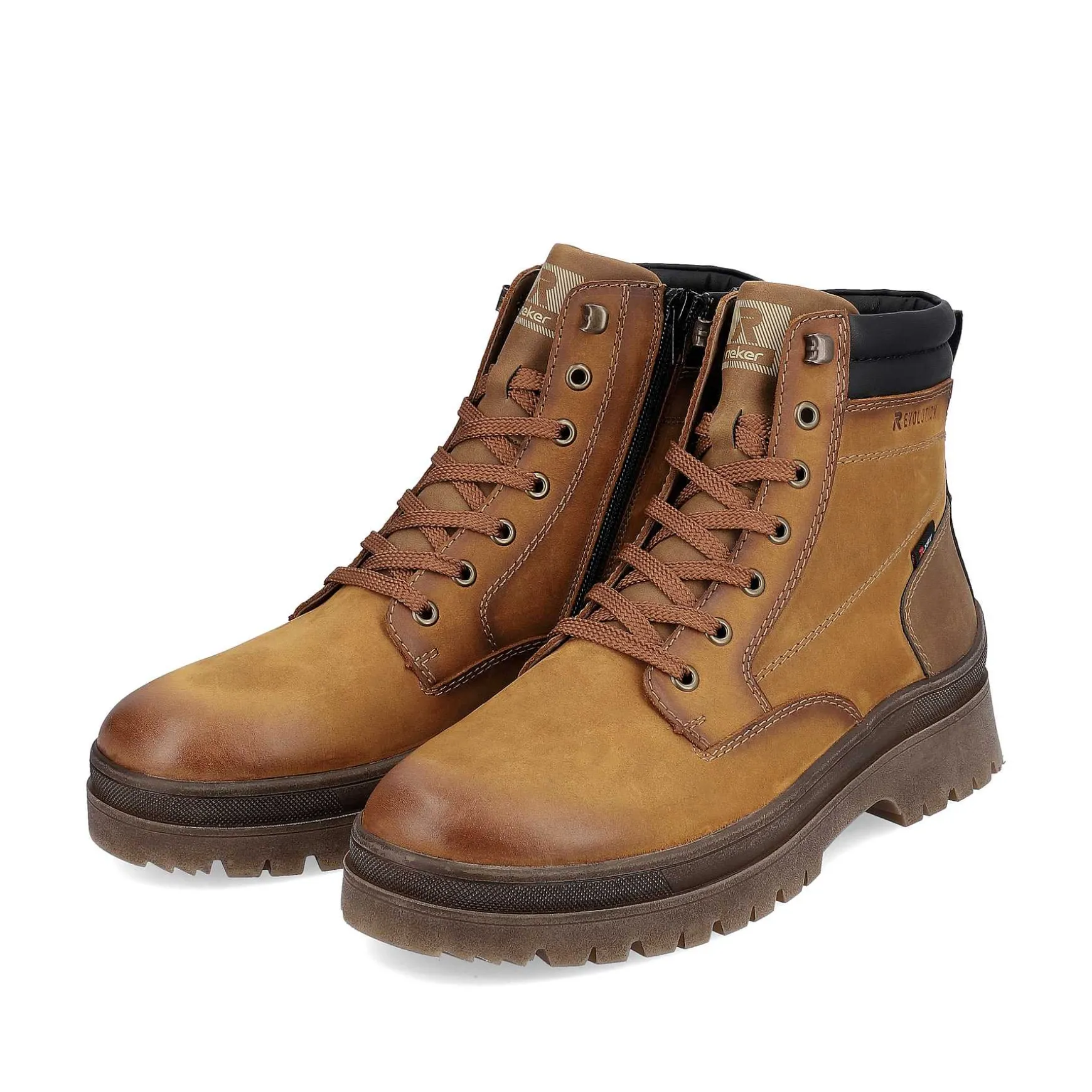 Rieker Men'S Corded Boots Wood Brown