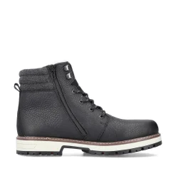 Rieker Men'S Corded Boots Deep Black