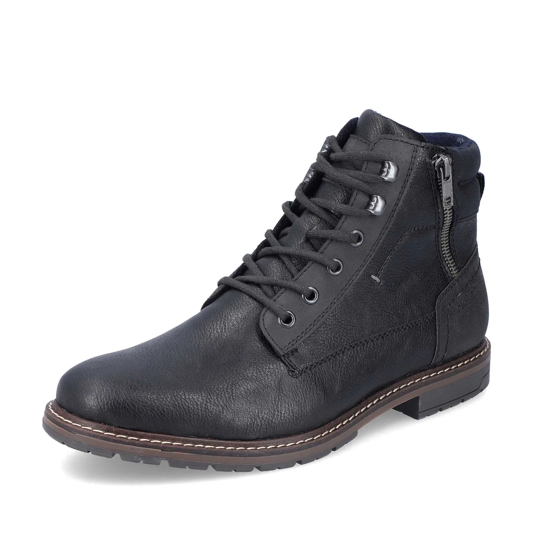 Rieker Men'S Corded Boots Graphite Black