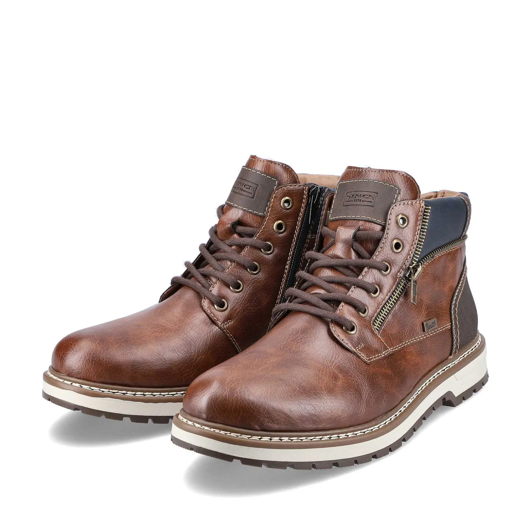 Rieker Men'S Corded Boots Chestnut Brown