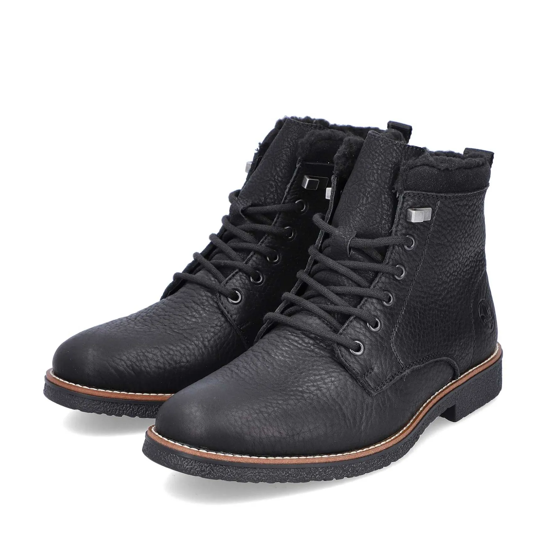 Rieker Men'S Corded Boots Graphite Black