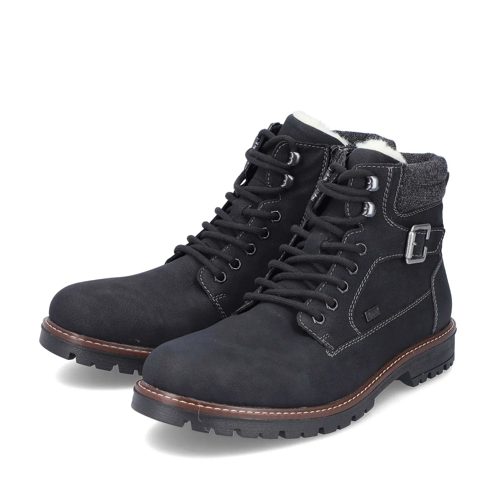 Rieker Men'S Corded Boots Asphalt Black