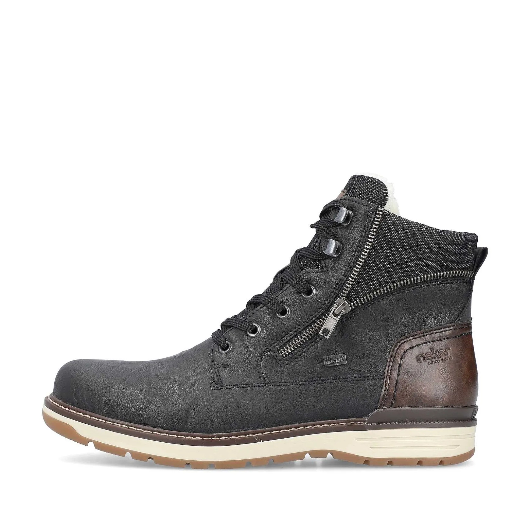 Rieker Men'S Corded Boots Night Black