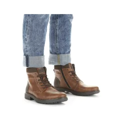 Rieker Men'S Corded Boots Caramel Brown