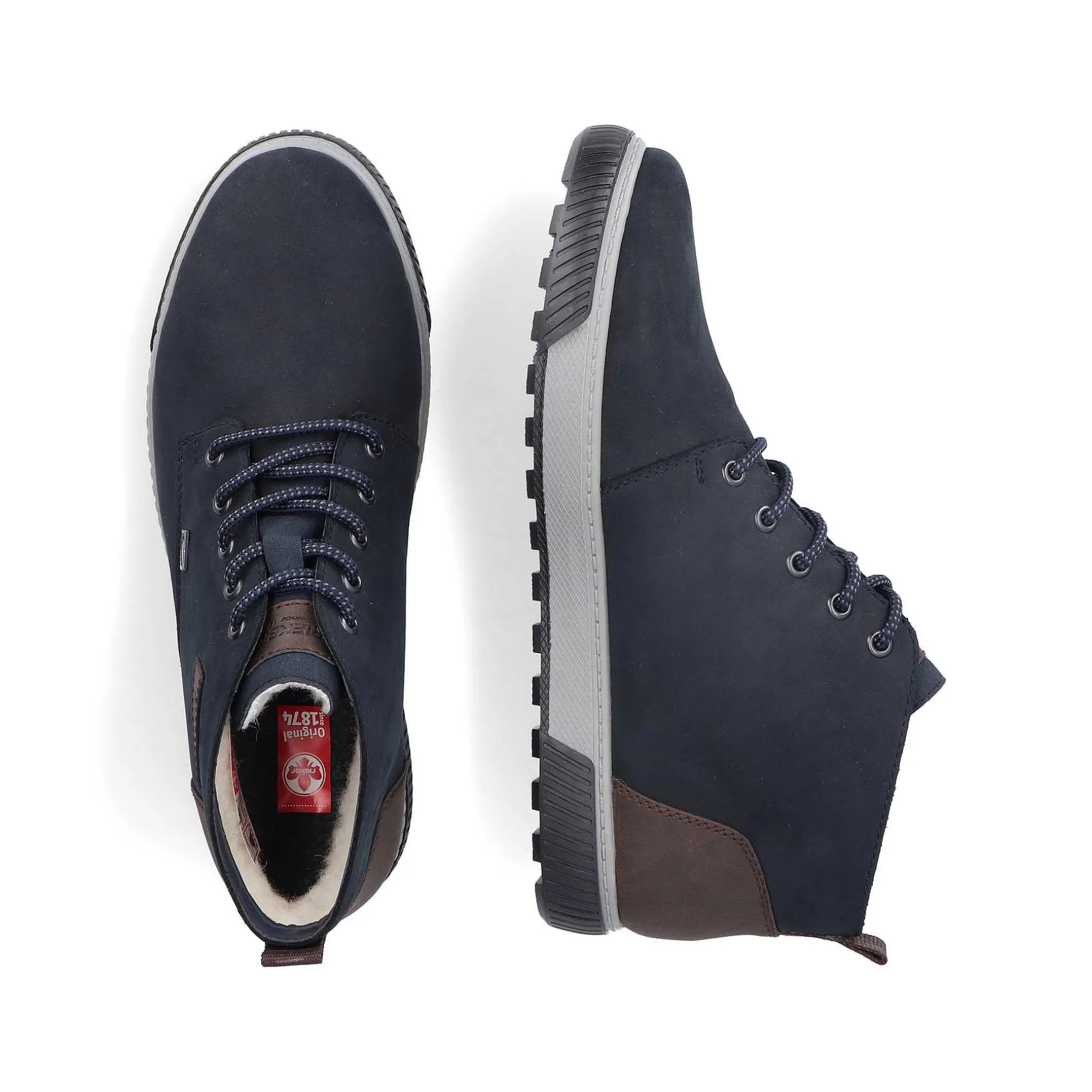 Rieker Men'S Corded Boots Dark Blue-Gray