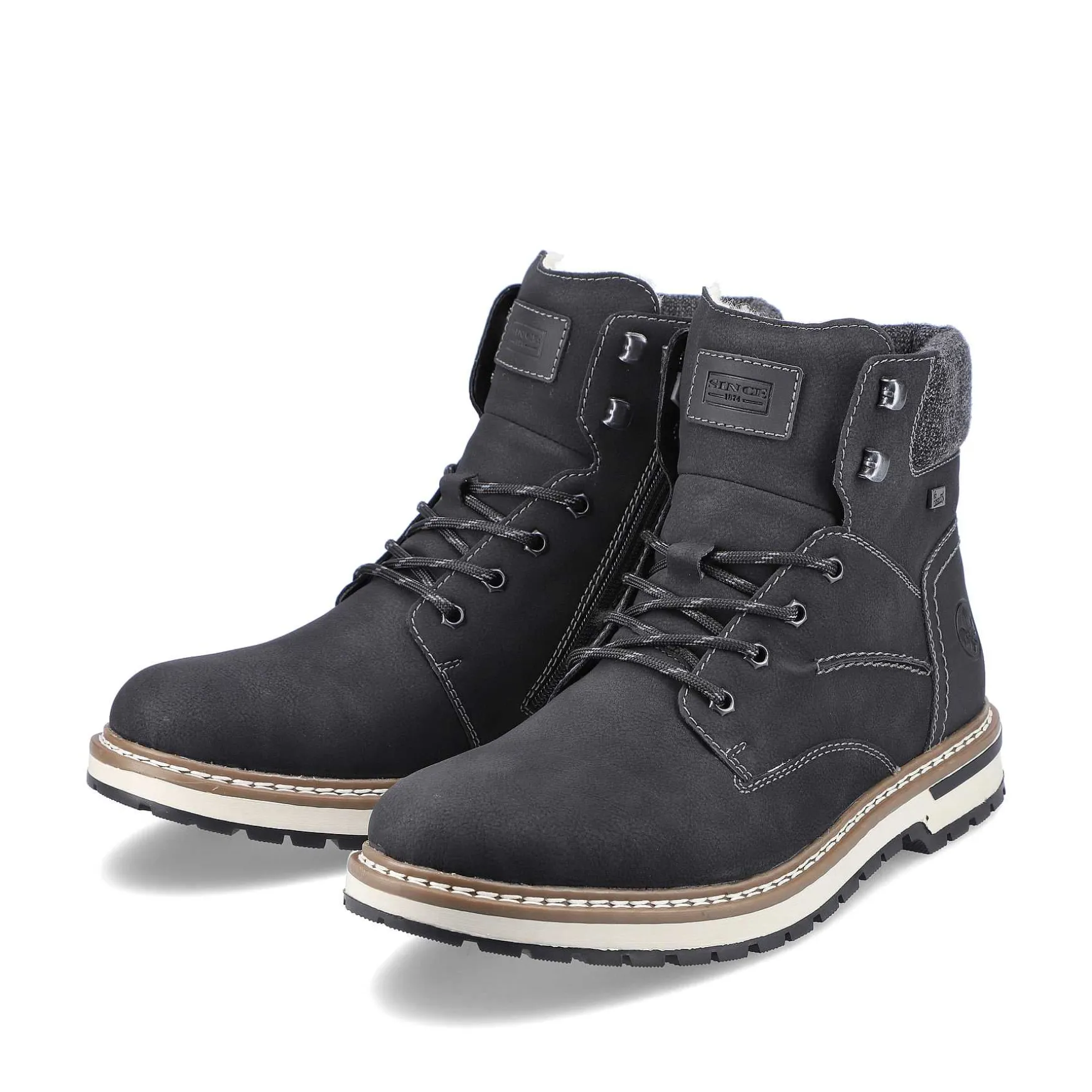 Rieker Men'S Corded Boots Deep Black