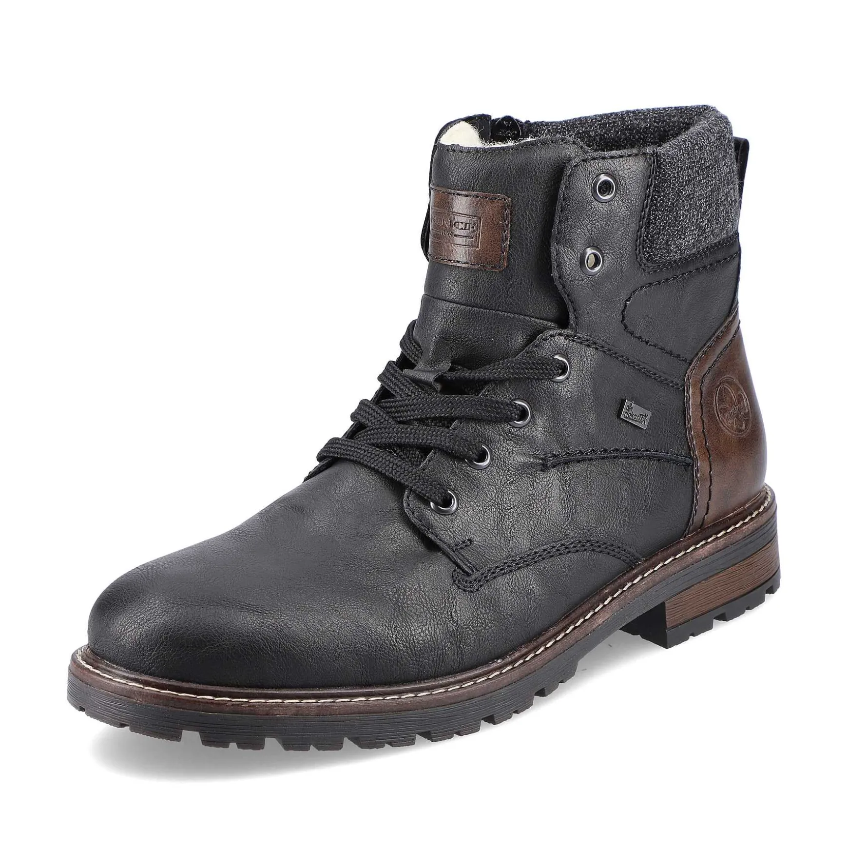 Rieker Men'S Corded Boots Deep Black
