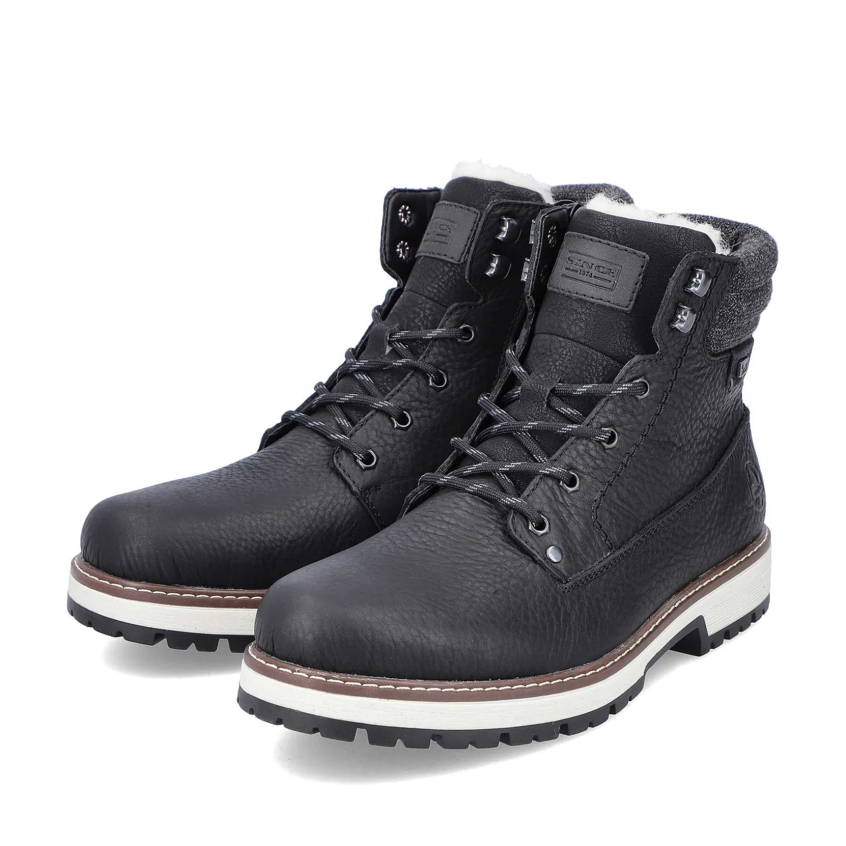Rieker Men'S Corded Boots Deep Black