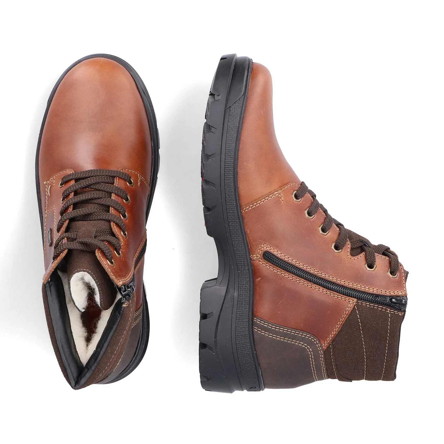 Rieker Men'S Corded Boots Chestnut Brown