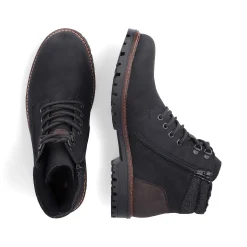 Rieker Men'S Corded Boots Asphalt Black